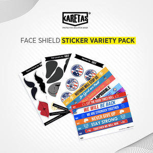 FACE SHIELD VARIETY STICKER PACK  - Includes 5 Plastic Vinyl Sticker Sheets!